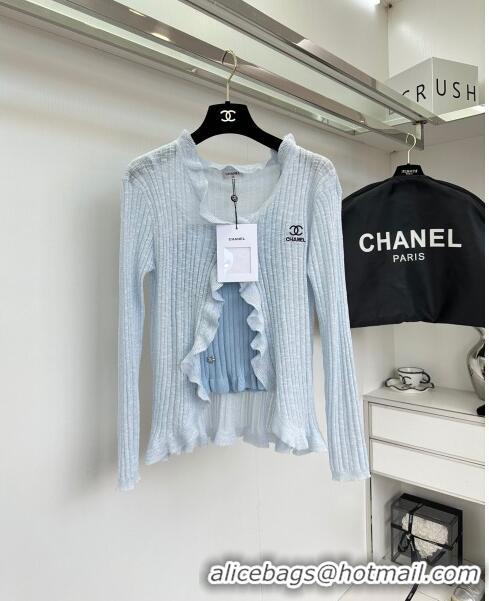 New Style Chanel Knit Vest and Cardigan CH6503 Blue 2024