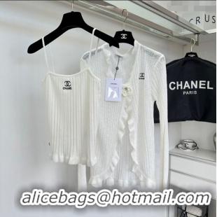 High Quality Chanel Knit Vest and Cardigan CH6504 White 2024