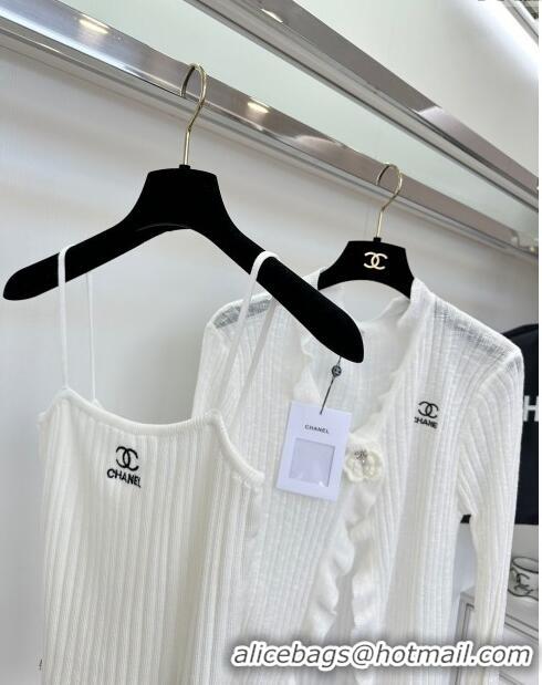 High Quality Chanel Knit Vest and Cardigan CH6504 White 2024