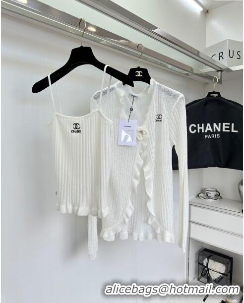 High Quality Chanel Knit Vest and Cardigan CH6504 White 2024