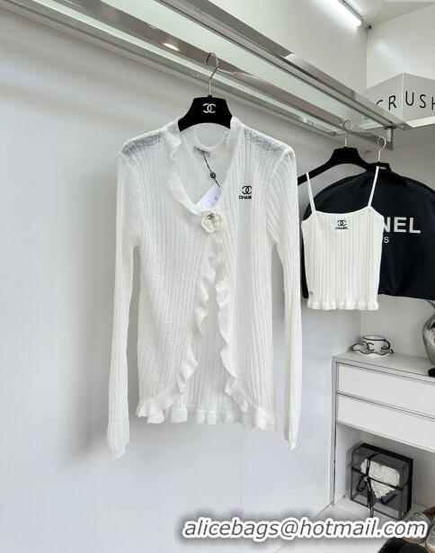 High Quality Chanel Knit Vest and Cardigan CH6504 White 2024