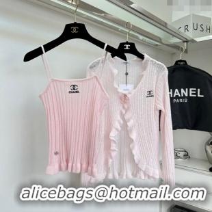 New Design Chanel Knit Vest and Cardigan CH6501 Pink 2024