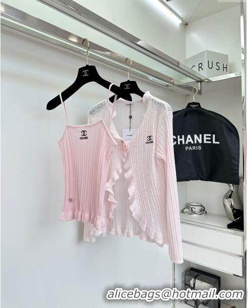 New Design Chanel Knit Vest and Cardigan CH6501 Pink 2024