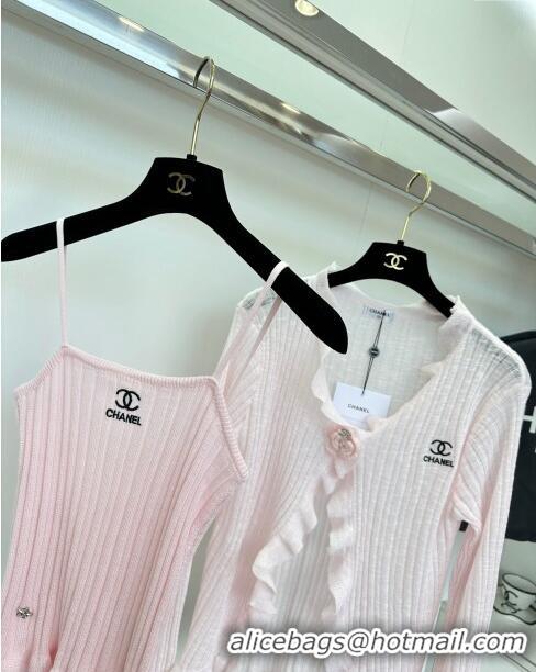 New Design Chanel Knit Vest and Cardigan CH6501 Pink 2024