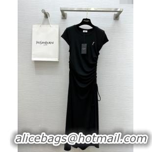 Best Price Saint Laurent Long Dress S053131 Black 2024