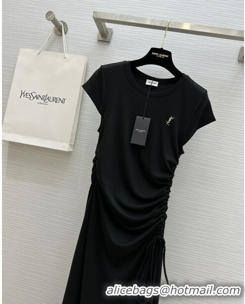 Best Price Saint Laurent Long Dress S053131 Black 2024