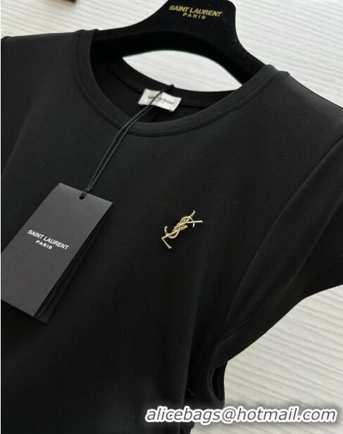 Best Price Saint Laurent Long Dress S053131 Black 2024