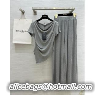 Noble Discount Saint Laurent T-shirt and Pants S053132 Grey 2024