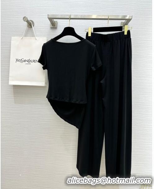 Luxury Classic Saint Laurent T-shirt and Pants S053133 Black 2024