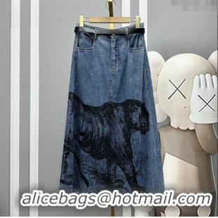 Cheap Wholesale Dior Denim Skirt D6505 Blue 2024