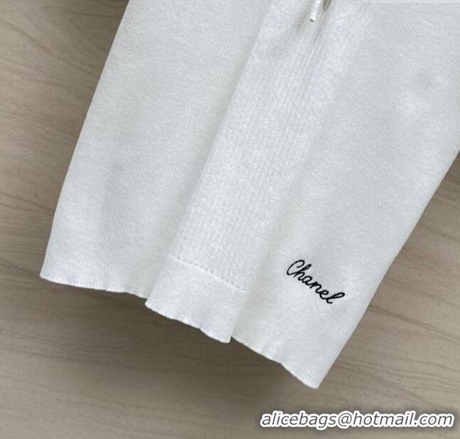 Top Quality Classic Chanel Knit T-shirt CH6513 White 2024