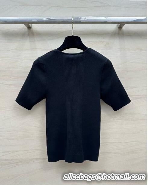 ​Wholesale Discount Chanel Knit T-shirt CH6514 Black 2024