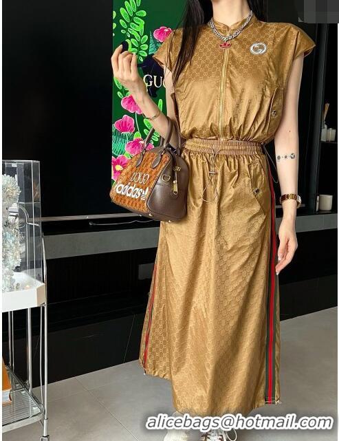 ​Discount Classic Gucci GG Top and Skirt G6521 Brown 2024