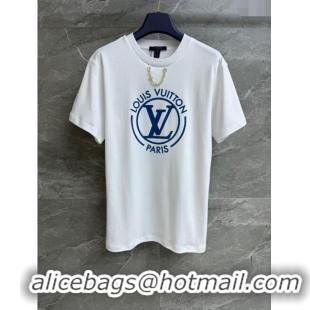 Luxury Classic Louis Vuitton Cotton T-shirt LV6608 White 2024