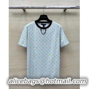 ​Classic Discount Louis Vuitton Monogram Cotton T-shirt LV6614 Blue 2024