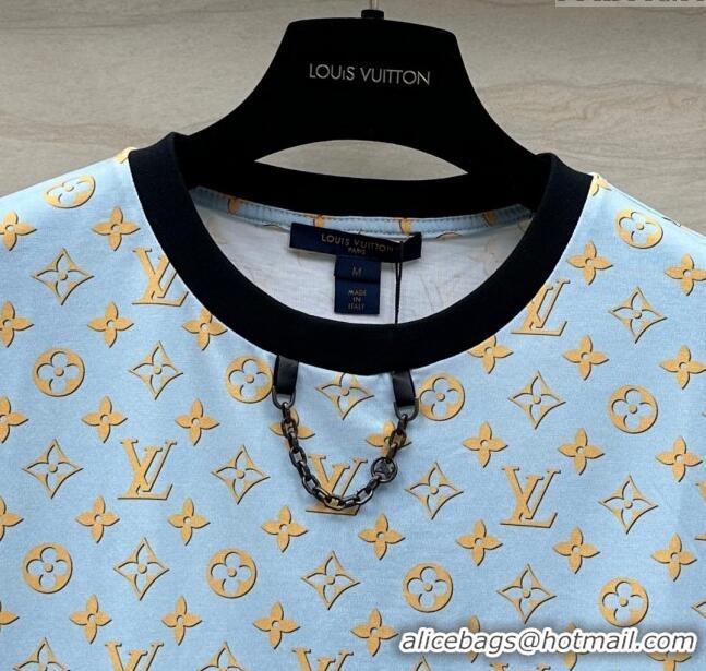 ​Classic Discount Louis Vuitton Monogram Cotton T-shirt LV6614 Blue 2024