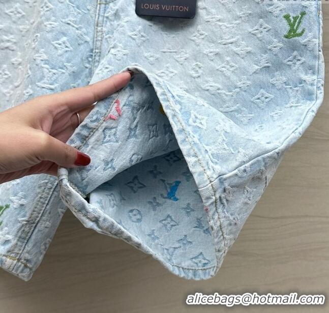 Best Price Louis Vuitton Monogram Denim Shorts LV6616 Blue 2024