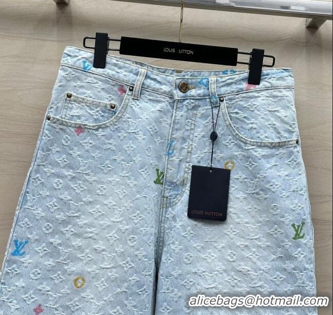 Best Price Louis Vuitton Monogram Denim Shorts LV6616 Blue 2024