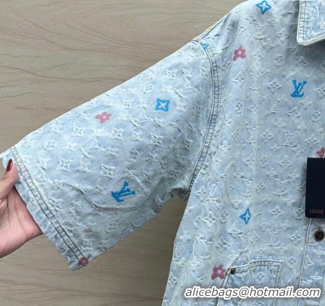 ​Top Quality Louis Vuitton Monogram Denim Shirt LV6615 Blue 2024