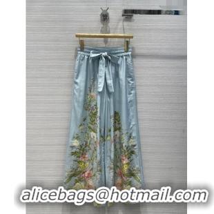 High Quality Zimmermann Silk Pants Z6617 Blue 2024