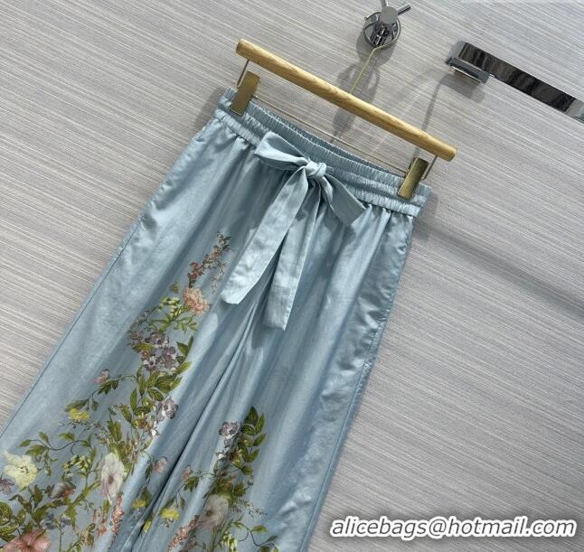 High Quality Zimmermann Silk Pants Z6617 Blue 2024