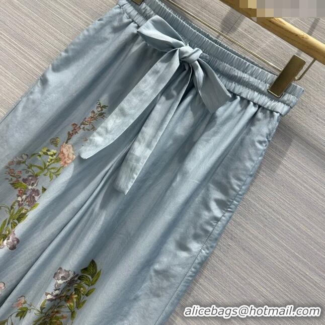 High Quality Zimmermann Silk Pants Z6617 Blue 2024