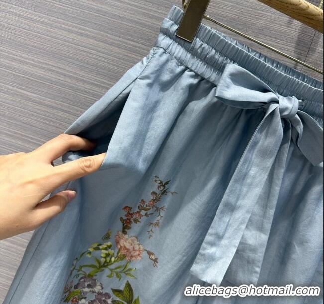 High Quality Zimmermann Silk Pants Z6617 Blue 2024