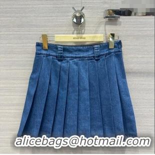 Cheapest Miu Miu Denim Skirt M6620 Blue 2024