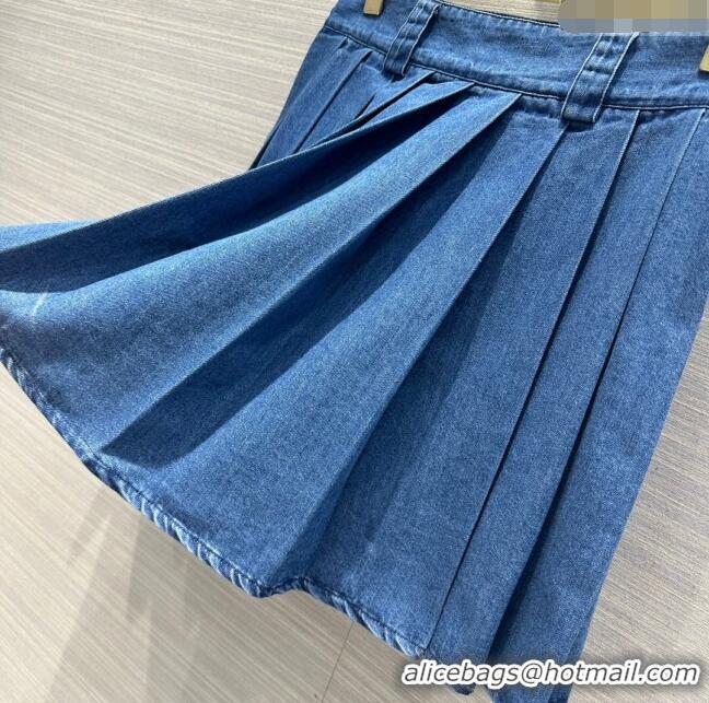 Cheapest Miu Miu Denim Skirt M6620 Blue 2024