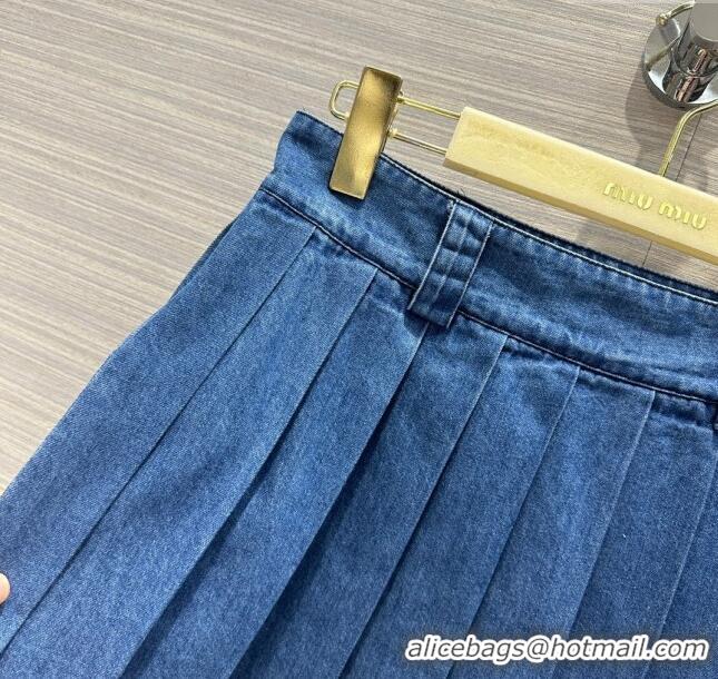 Cheapest Miu Miu Denim Skirt M6620 Blue 2024