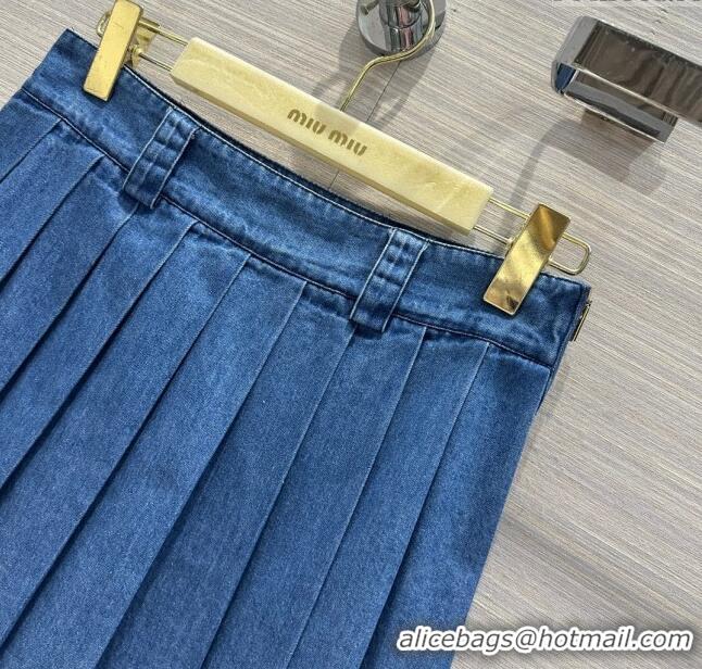 Cheapest Miu Miu Denim Skirt M6620 Blue 2024