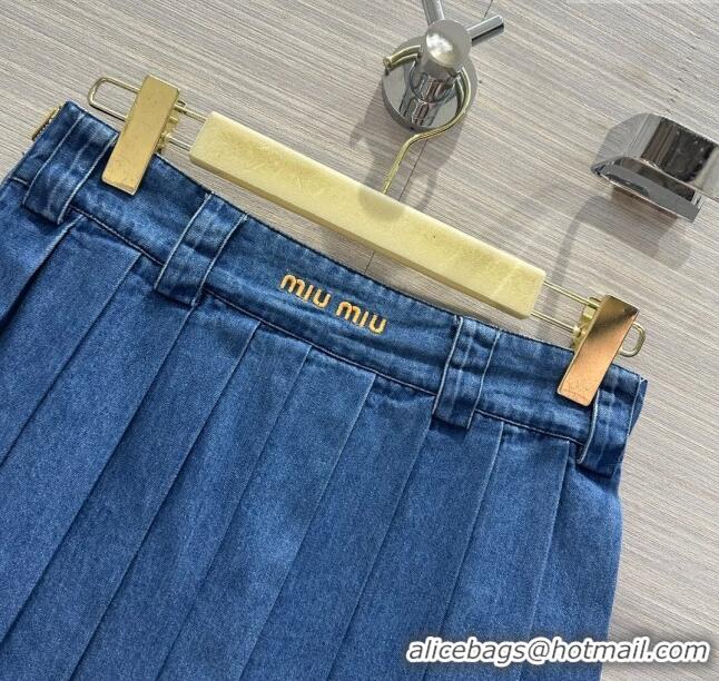 Cheapest Miu Miu Denim Skirt M6620 Blue 2024