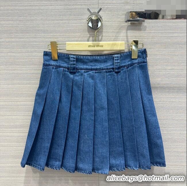 Cheapest Miu Miu Denim Skirt M6620 Blue 2024