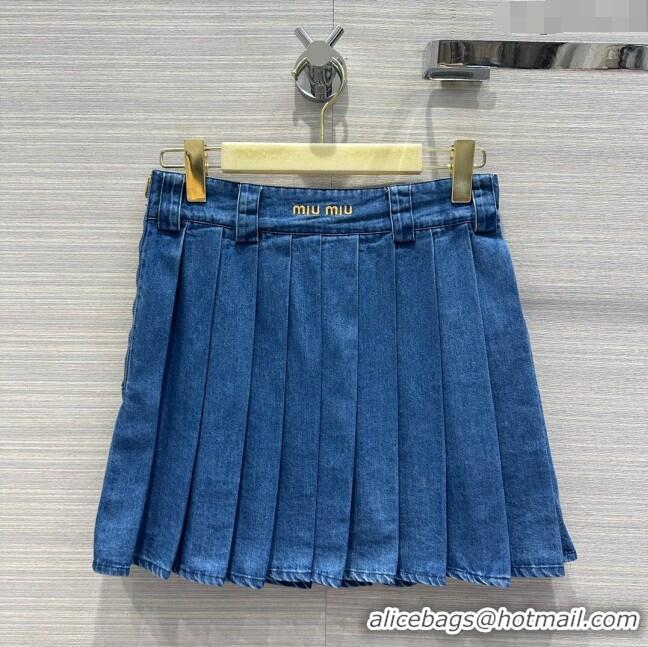 Cheapest Miu Miu Denim Skirt M6620 Blue 2024