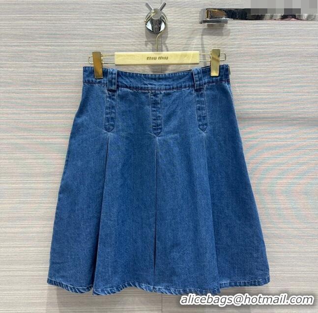 Market Sells Miu Miu Denim Skirt M6621 Blue 2024