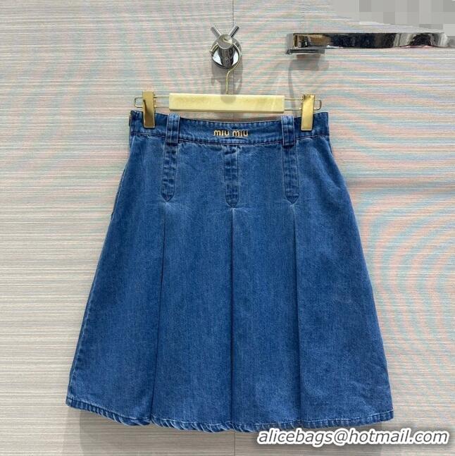 Market Sells Miu Miu Denim Skirt M6621 Blue 2024