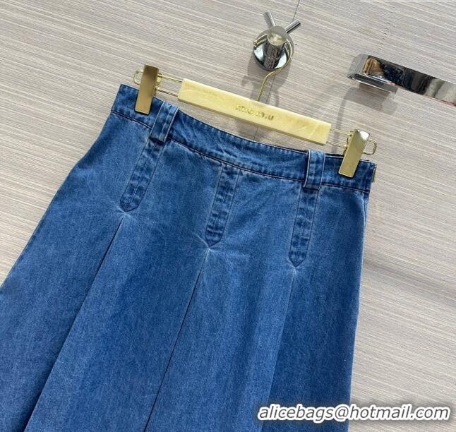 Market Sells Miu Miu Denim Skirt M6621 Blue 2024