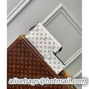 Promotional Louis Vuitton Trio Messenger bag in Monogram Shadow Calfskin M24754 White/Navy Blue 2024