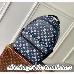 Good Quality Louis Vuitton Discovery Backpack bag in Monogram Shadow Calfskin M24760 Ink Blue/White 2024