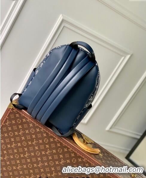 Good Quality Louis Vuitton Discovery Backpack bag in Monogram Shadow Calfskin M24760 Ink Blue/White 2024