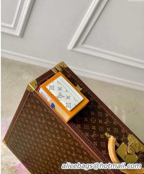 Trendy Design Louis Vuitton Double Card Holder Wallet in Monogram Shadow Calfskin M83699 White/Navy Blue 2024