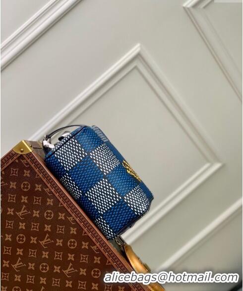 Good Quality Louis Vuitton Locker Dopp Kit Clutch in Damier Heritage Canvas N40747 Blue 2024