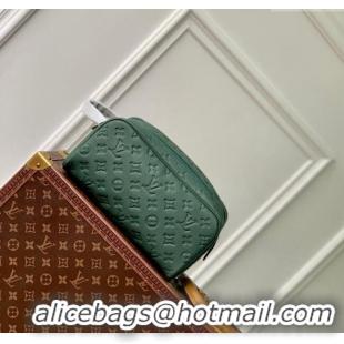 Famous Brand Louis Vuitton Dopp Kit Clutch in Forest Green Taurillon Monogram Leather M24442 2024