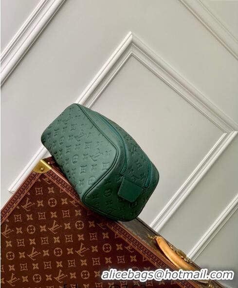 Famous Brand Louis Vuitton Dopp Kit Clutch in Forest Green Taurillon Monogram Leather M24442 2024