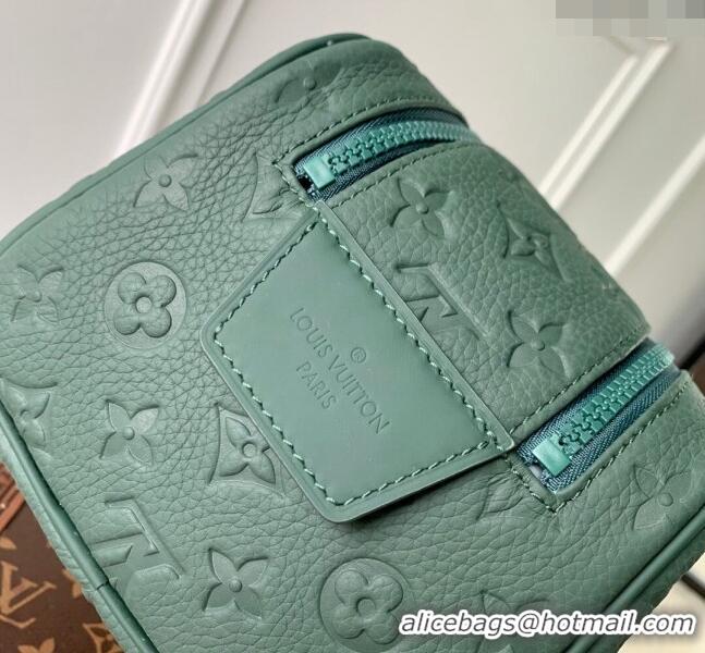 Famous Brand Louis Vuitton Dopp Kit Clutch in Forest Green Taurillon Monogram Leather M24442 2024