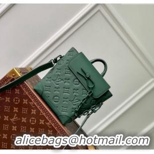 Top Quality Louis Vuitton Nano Steamer Mini Bag in Forest Green Taurillon Monogram Leather M83052 2024