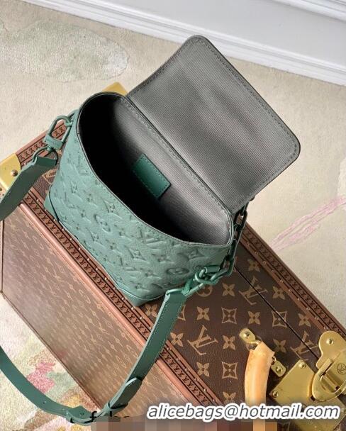 Top Quality Louis Vuitton Nano Steamer Mini Bag in Forest Green Taurillon Monogram Leather M83052 2024