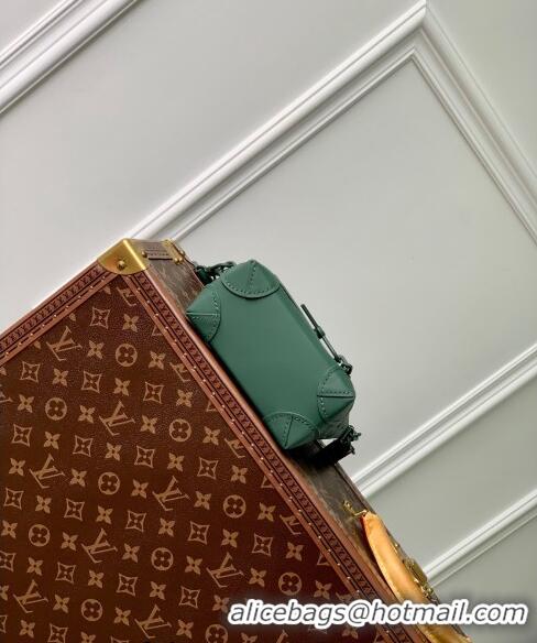 Top Quality Louis Vuitton Nano Steamer Mini Bag in Forest Green Taurillon Monogram Leather M83052 2024