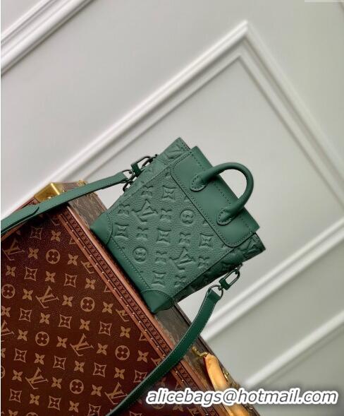 Top Quality Louis Vuitton Nano Steamer Mini Bag in Forest Green Taurillon Monogram Leather M83052 2024