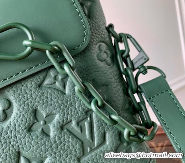 Top Quality Louis Vuitton Nano Steamer Mini Bag in Forest Green Taurillon Monogram Leather M83052 2024